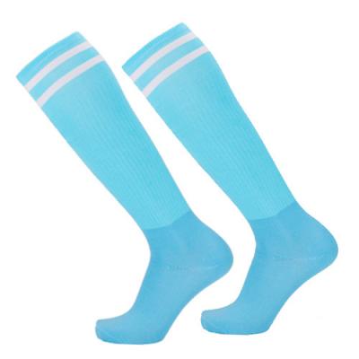 China Adult Children Spandex Soccer Tube Non-slip Knee Long Socks Student Stripe Sports Socks Factory Printed for sale