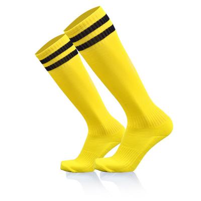 China Adult Children Spandex Soccer Tube Non-slip Knee Long Socks Student Stripe Sports Socks Factory Printed for sale