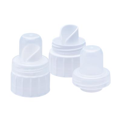 China Non Spill Liquid Laundry Detergent Cap White Plastic 38mm Cleaning Cap With Clear Lid for sale