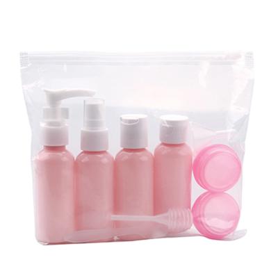 China Custom Cosmetic Travel Accessories Novelty Travel Size Transparent Bottle Set Waterproof for sale