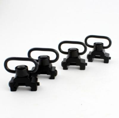 China QD Coated Nylon 360 Swivel 1.25” Flange Swivel Mounts with Quick Release Push Button on Base Rail for sale