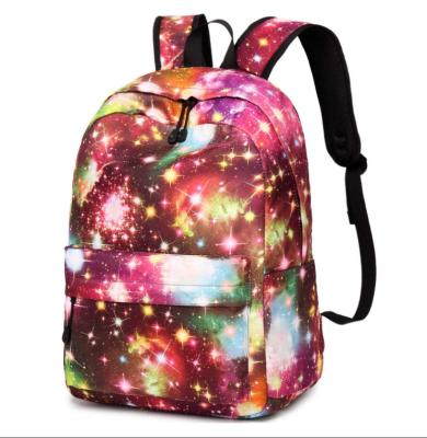 China 2021 Hot Sale Other Customizable Starry Sky Leisure Print Polyester Student Travel Schoolbag Large Capacity Youth Backpack for sale