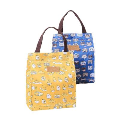 China New Folding Printed Handbag Women's Lunch Bag Eco-Friendly Thick Waterproof Reusable Shopping Tote Bag for sale