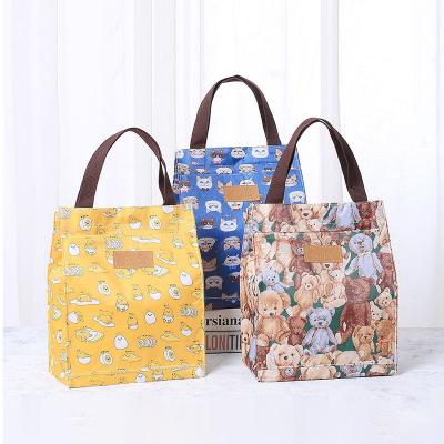 China New Folding Handbag Printed Extinguishing Women's Good Quality Eco-friendly Lunch Bag Thick Waterproof Reusable Shopping Tote Bag for sale