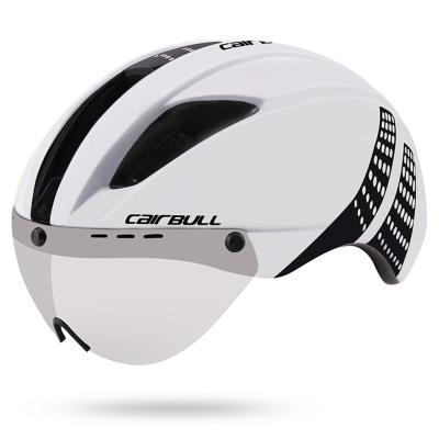 China Crono CAIRBULL VANISTAR 2021 Adult Road/Aerial/Triathlon/Bicycle Helmet TT with Shield Sun Visor Goggles Road Bicycle Helmet CE EN 1078 CPSC Certified for sale