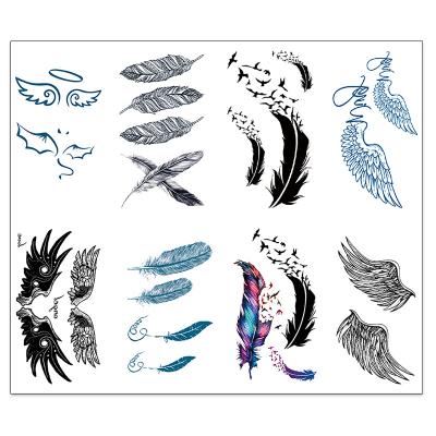 China Temporary High Quality Feathers And Wings Mini Temporary Stickers Tattoo Stickers For Kids Waterproof Durable Fashion X for sale