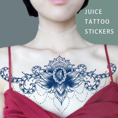 China Waterproof Lasting Fashion Semi Permanent High Quality Lace And Herb And Juice Flower Temporary Tattoo Stickers Stickers for sale