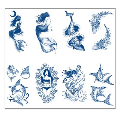 China High Quality Temporary Herbs And Juices Semi Permanent Mermaid Temporary Tattoo Stickers Waterproof Lasting Fashion for sale