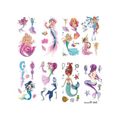 China High Quality Stock Temporary Mermaid Children's Temporary Tattoo Sticker Waterproof Sexy Long Lasting Customize for sale