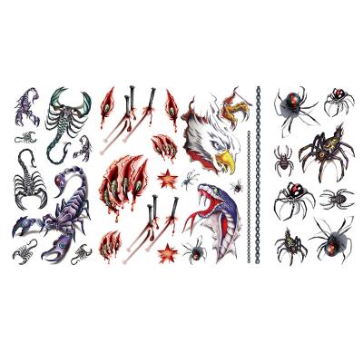 China Wholesale 3D temporary high quality harmless scorpion stock temporary tattoo sticker to customize fashion sexy waterproof and durable for sale