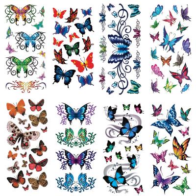 China Wholesale high quality harmless temporary stock butterfly and temporary tattoo sticker waterproof and durable sexy lace up to customize for sale