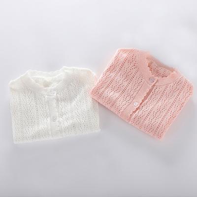 China Toddler Girl Anti-pilling Solid Color Pure Cotton Soft Spring Summer Autumn Lightly Knitted Sweater Cardigan Girls Sun Protection Sweaters Coat for sale