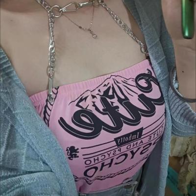 China Wind Viable BOM Girls Neck Chain Girls Sling Hanging Crop Top Vest for sale