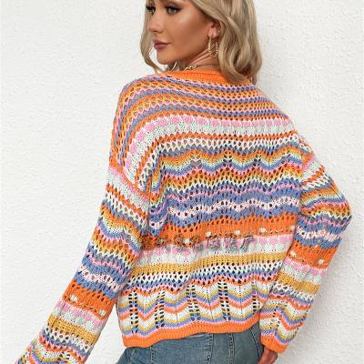 China Factory Direct Selling Women Anti-wrinkle Spring Multicolor Sweater Summer Cavity Knitting Pullover Sweater for sale