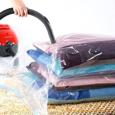 China Household Storage Vacuum Seal Garment Bags Space Saver Saving Quilt Storage Bag With Free Hand Pump for sale