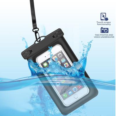 China Eco-Friendly  Floating Waterproof Phone Case TPU Waterproof Dry Pouch with Air-Filled Frame Function Te koop