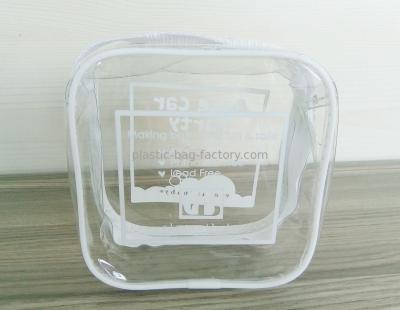 China Non-phthalate Clear VInyl PVC Travel Pouch Transparent Cosmetic bag for sale