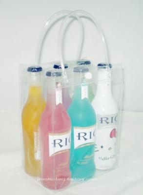 China Anti-freezing Soft PVC Cooler Bags Transparent Vinyl Ice Bag with Handle for sale