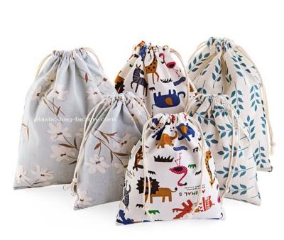 China Nature Fabrics Drawstring Organizer Pouches Ideal for Household and Travel for sale