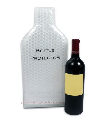 China Leak-proof Wine Bottle Protection Bags Reusable Wine Bottle Protector with Interior Air Bubble Cushion for sale