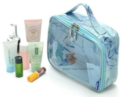 China Lady See-through PVC Tote Cosmetic Pouch Clear Vinyl Make-up Pouch Handbag for sale