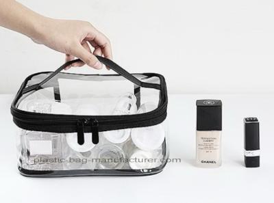 Китай Double Pullers Portable Clear PVC Makeup Bag Zippered Waterproof Cosmetic Bag Transparent Travel Toiletry Bag продается