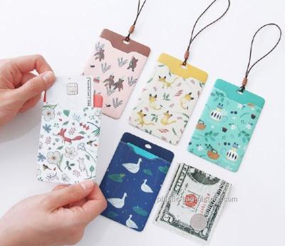 China Promotional Gifts Lanyard ID Card Holder Bus Card Cover Lovely Carton Theme for sale