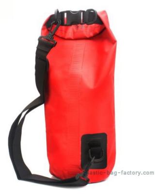 China 15L Red Durable Outdoor Plastic Tarpaulin Water-Resistant Dry Gear Bags for sale