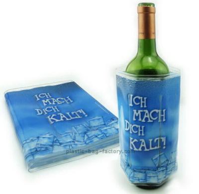 China Eco-friendly Gel Ice Pack Plastic Reusable Wine Bottle Cooler Pack for Drinks for sale