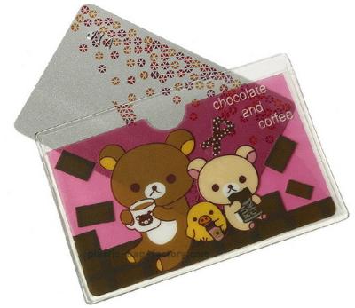 China Customized cute printing transparent PVC plastic card holder / ID card holder for sale