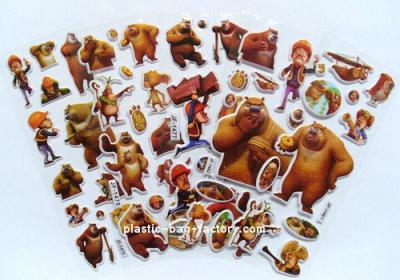 China Self-adhesive EVA 3D Foam Stickers , Custom Puffy Stickers with Cartoon Bears for sale