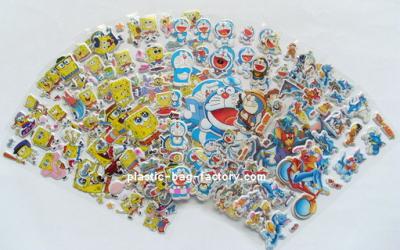 China Non-toxic 0.15mm Custom PVC Cartoon Puffy Stickers for Kids / Children for sale