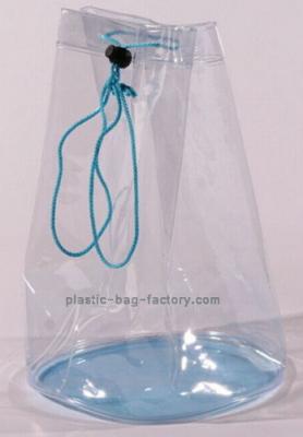 China Cylinder PVC Drawstring Bags Clear Vinyl Soft Drawstring Cylinder Pouch for Promotion Display for sale