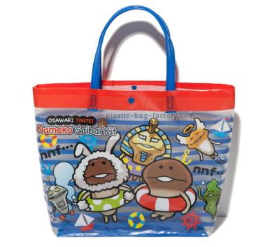 China Hot-sale PVC Vinyl Tote Bags Fashion Summer Beach Bags with Sturdy and Soft Handles for sale