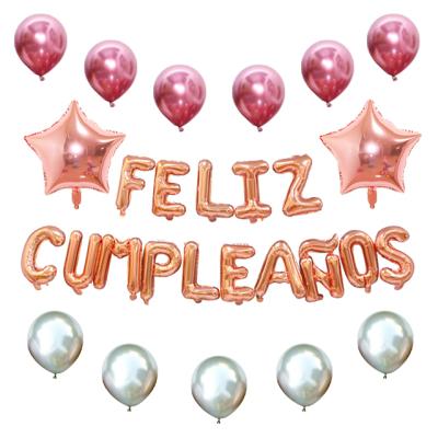 China Birthday Decorations Affordable Prices Inflatable Spanish Happy Birthday Balloons Sets for sale