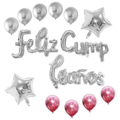 China Decoration Chaozhou Factory Aluminum Balloons Spanish Lowercase Letter Rose Gold Balloon Sets Birthday Party Supplies for sale