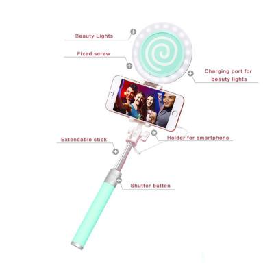 China Super Mini Monopod Selfie Stick With Bluetooth Lollipop Shape Telescopic Selfie Stick for sale