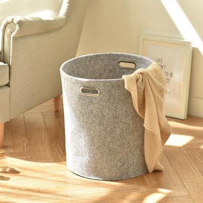 China Cheap Price Viable Gray Felt Laundry Basket Multifunctional Folding for sale