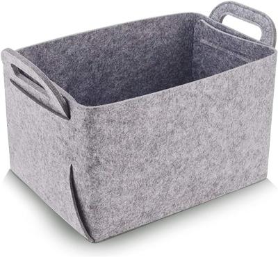 China High Quality Thickened Viable Collapsible Felt Collapsible Fabric Storage Basket Trash Bin Organizer For Home for sale