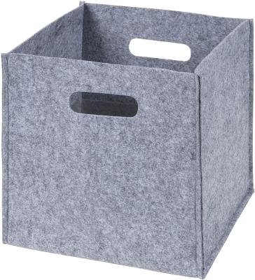 China Sustainable Cheap Price Multifunctional Square Folding Felt Storage Baskets For Cabinets With Handles for sale