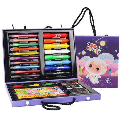 China Promotional Markers & New Box 96 Set Highlighters Set Kid Student Watercolor Pencil Set Art Drawing Stationery Gift Box for sale