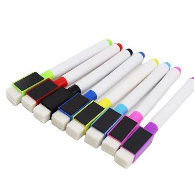 China Wholesale Custom Stationery Dry Erase Pen Office Supplies Erasable Dry Erase Magnetic Board Color Marker Board Eraser Whiteboard Pen for sale