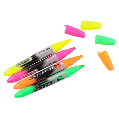 China office & School Markers Highlighter Bar Set Single Color Diagonal Marker End Hand Register Pen Key Marker Stationery Highlighter Bar for sale