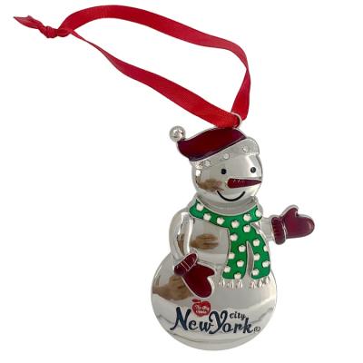 China American Silver Zinc Alloy Home Souvenir Snowman Christmast Ornament Metal Pendant Pendant Wholesale Cartoon for sale