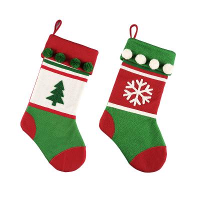 China Christmast ornament wholesale European and American decorations red and green wool socks ornaments gift bags Christmas jars Christmas ornaments for sale