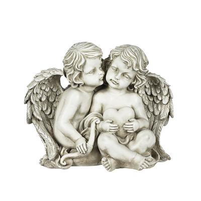 China Europe manufacturers supply European style retro white resin angel art sculptures docorations ornaments statues for sale