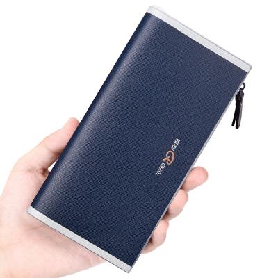 China Pidengbao MW1126 ENGLAND STYLE Amazon Standard Size Three Angels Muti Purpose Cross Grain Leather Wallet For Men for sale