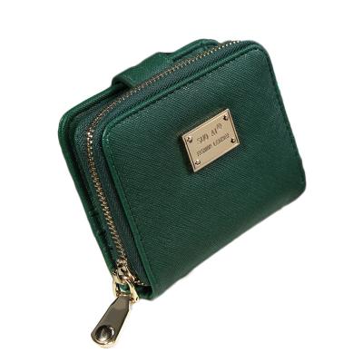 China SW1121 Waterproof Double Purse Zipper Pattern Blackish Green Coin Wallet For Women for sale