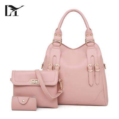 China 100% Eco-friendly Lingyue BS1007 Newest Cheap Handmade Soft Leather Bags Set Teen Designer Hobo Bag for sale