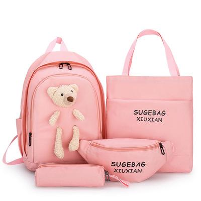 China School Backpack Canvas Handbag Women Girls New Support Backpack School Shoulder Cross - Body Kid Bag Sets for sale